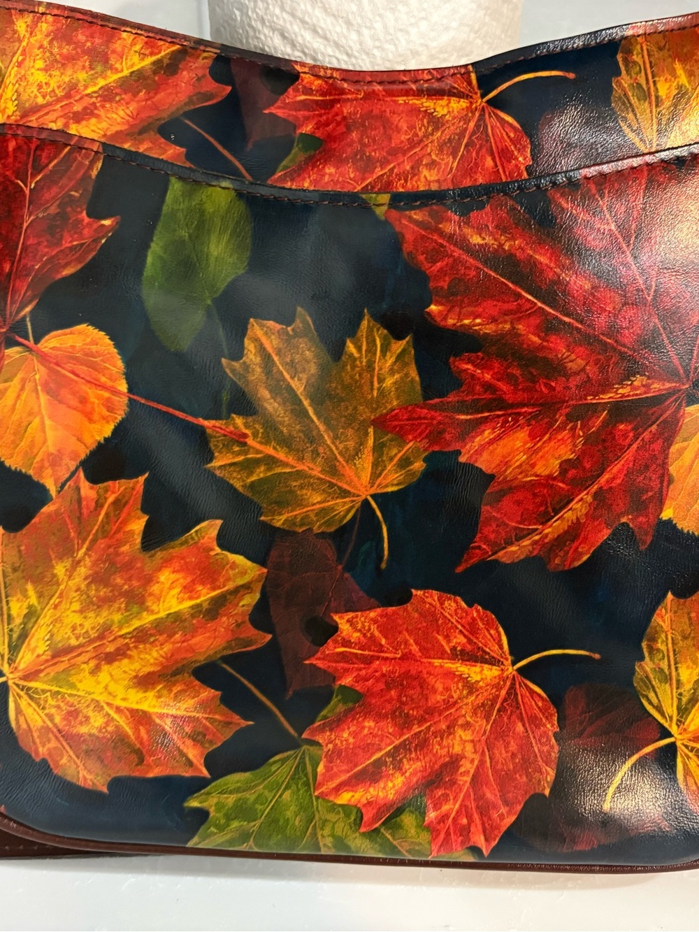 Autumn Leaf Print Tote Bag - Red, Orange & Green